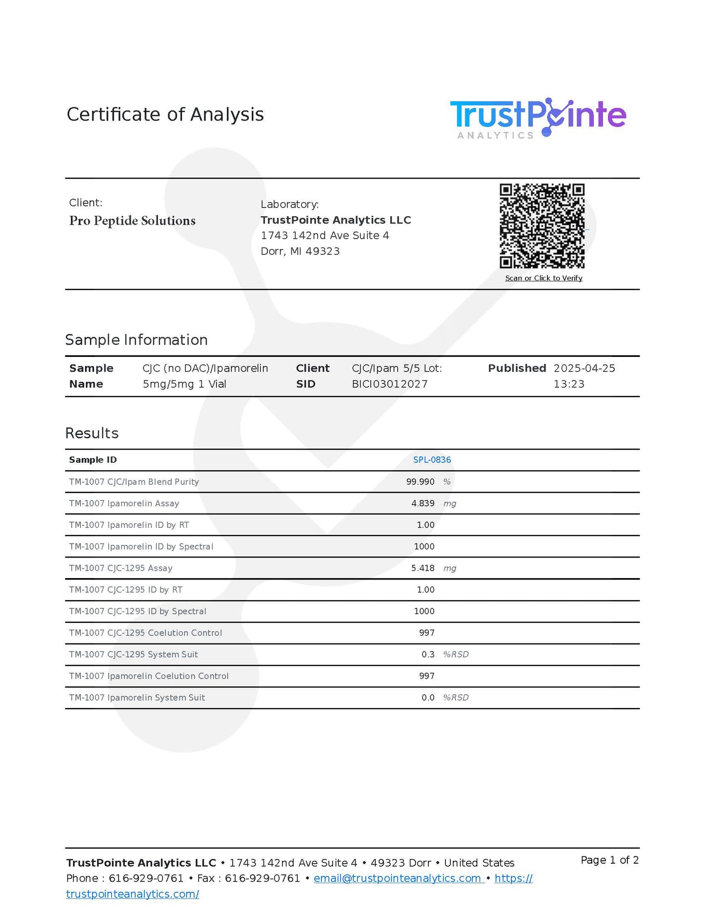 CJC-1295 (No DAC) (5mg)/Ipamorelin (5mg) Blend