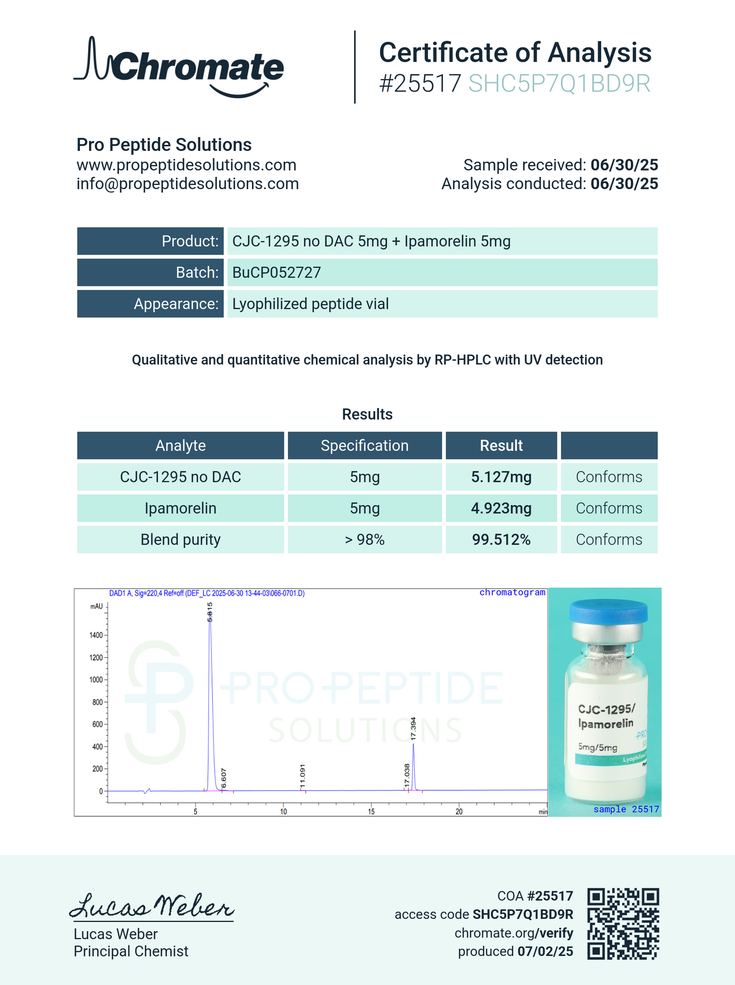 CJC-1295 (No DAC) (5mg)/Ipamorelin (5mg) Blend