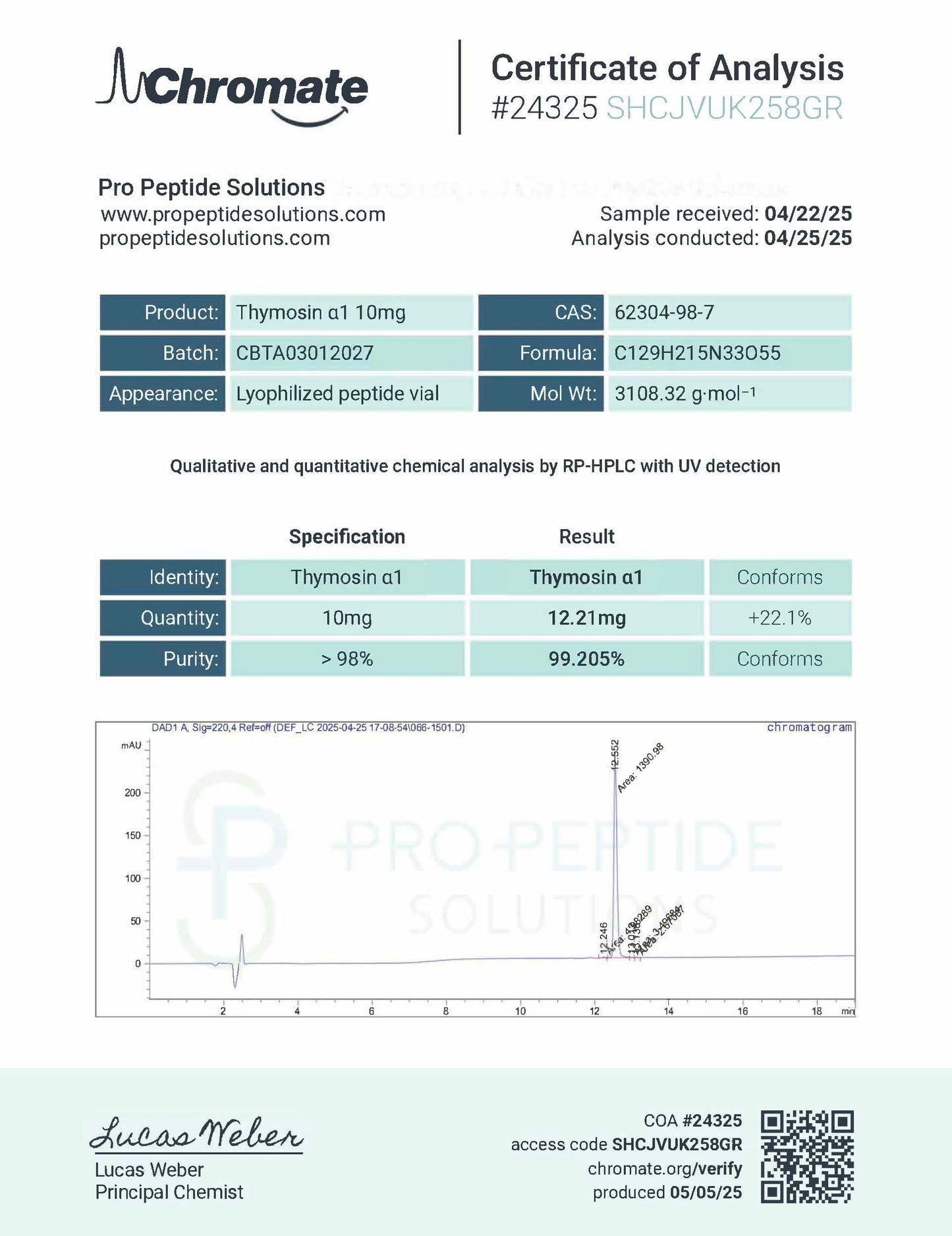 Thymosin Alpha 1 (TA1) (10mg)